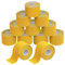 BB Sport 12 Rollen Kinesiologie Tape 5 cm x 5 m Viele Farben E-Book Anwendungsbroschüre Physio Tape Set Elastisch Wasserfest Muskelstraffende Bänder, Farbe:gelb