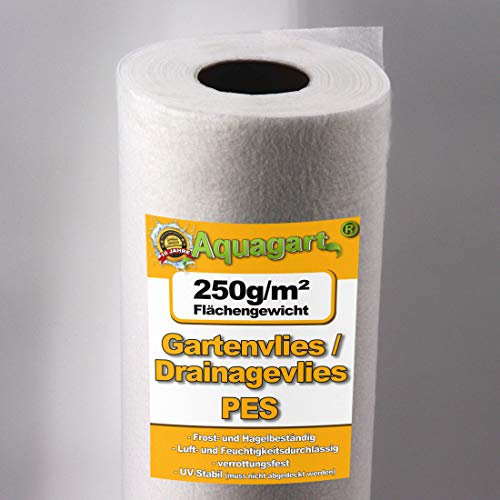 40m² geotextil vellón jardín vellón hierba vellón estanque vellón 250gr./m² 1,6 m de ancho
