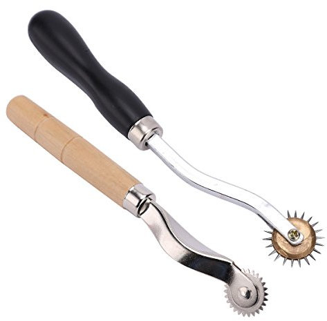 Musuntas 2er 2mm & 4mm Schnittmusterrädchen mit Holzgriff, Kopierrädchen Markierrädchen Schneiderrädchen Schnittmusterrad
