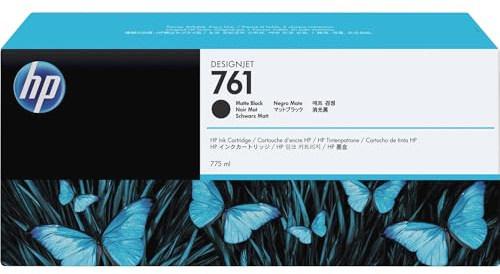 HP 761 Mattschwarz, Original Druckerpatrone | Tinte für DesignJet T7100, T7200, 775 ml (CM997A)