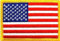 Sew-on Iron-on Embroidered Patch USA United States (Gold Border) American Flag (LARGE)