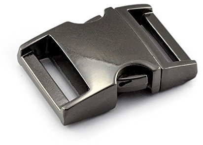 Ganzoo Klickverschluss aus Metall im 3er Set, 3/4'' Klippverschluss/Steckschließer/Steckverschluss für Paracord-Armbänder, Hunde-Halsbänder, Rucksack, Farbe: titan
