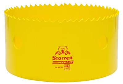 Starrett Tiefschnitt-Lochsäge — DCH0414, robustes Bi-Metall mit extra kobaltfarbenen HSS-Zähnen — für Metalle, Holz, Gusseisen, Glasfaser-Kunststoffe — 108 mm