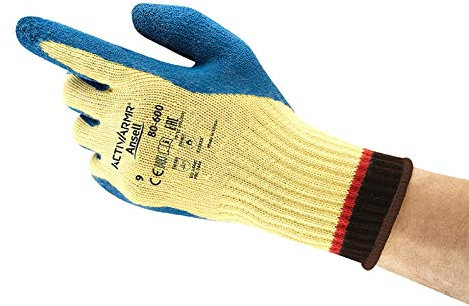 Ansell ActivArmr 80-600 Arbeitshandschuhe, Industrie- und Mechanik-Handschuh, Schnittfestigkeit und Ölbeständigkeit, Silikonfreie, Damen Herren, Blau, Größe S (12 Paar)