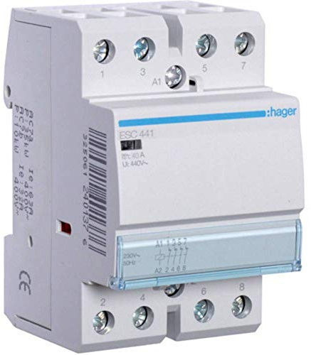 Hager-Esc441-contactor, 40a, 4nc, 230 V