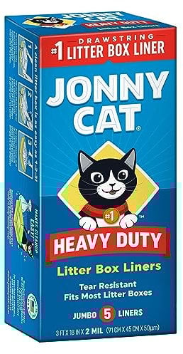 JONNY CAT Heavy Duty Litter Box Liners, Jumbo, 5ct