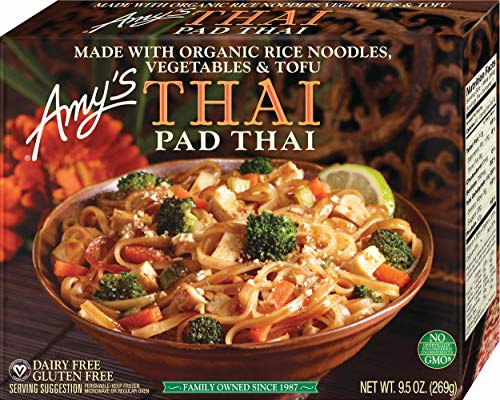 Amy's Frozen Meals, Pad Thai, Made with Organic Rice Noodles, Broccoli and Carrots, Vegan & Gluten Free, 9.5 oz