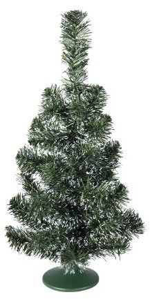 kunstpflanzen-discount.com Tischtannenbaum, grün-weiß, 45cm - künstliche Mini Tannenbäume Weihnachtsdekoration Deko Weihnachten