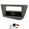 tomzz Audio 2449-012 Conjunto de Panel de Radio Compatible con Seat Leon 2 (1P) año 2005-2012 Gris metálico con quadlock Adaptador ISO Fakra Antena Adaptador alimentación Fantasma DIN