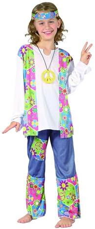 DEGUISE TOI Generique - Kinderkostüm für EIN Hippie Mädchen 134/140 (10-12 Jahre)