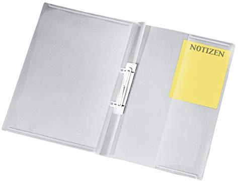 VELOFLEX 4739290 - Angebotshefter mit Sichttasche, DIN A4, PP, Präsentations-Hefter in Streifenoptik, Transparent, 1 Stück