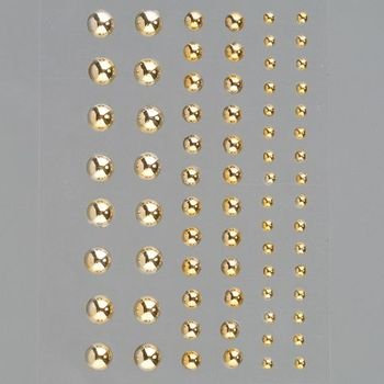 Efco 1504295 Halfbeads Acryl selbstklebend rund 3 5 7 mm 72 Stück Brillant, Gold Brilliant, 61 x 61 x 3,8 cm