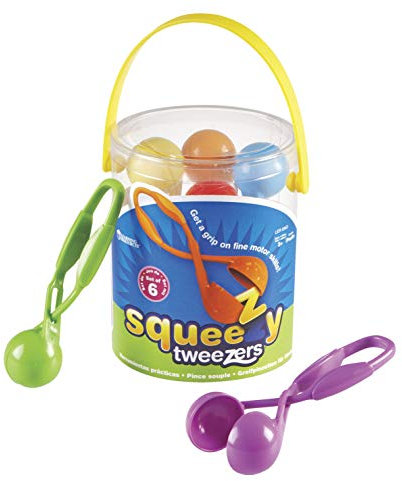 Learning Resources Drückpinzetten-Set, ab 3 Jahren, Feinmotorik Spielzeug für Kinder, Vorschule Lernspielzeug, Set aus 6 Zangen für Sandkasten, Wasser & Therapie