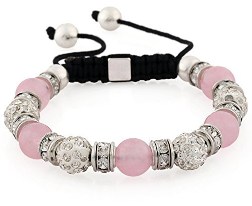Morella Bracciale Donna con Pietre e zirconi Strass Regolabile Argento - Rosa