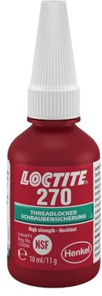 Henkel 270/10 Loctite Threadlocker, High Strength, 10 mL