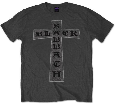 Rockoff Trade Men's Black Sabbath Cross T-Shirt, Grey (Charcoal Charcoal), X-Large (Manufacturer Size:XL)