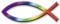 AUFKLEBER ICHTHYS FISCH Regenbogenfarben 9 x 3 cm wetterfest, Autoaufkleber für Outdoor & Indoor, KLEBEFOLIE in MARKENQUALITÄT von MaMeMi