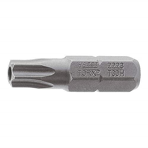 Hazet 2223-T8H Embout-tournevis hexagone massif 1/4'' torx tamper résistant Taille T 8 H longueur 25 mm
