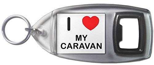 BadgeBeast.co.uk I Love Heart My Caravan - Plastic Bottle Opener Key Ring