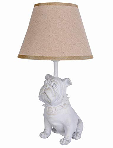 Mops Tischlampe Bulldogge Bulli Leuchte Weiss Tischleuchte Hund Landhaus Lampe cw073 Palazzo Exklusiv