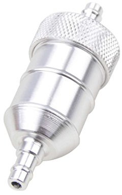 GOOFIT filtro del gas combustibile in alluminio Sostituzione per moto tascabile mini ATV Argento