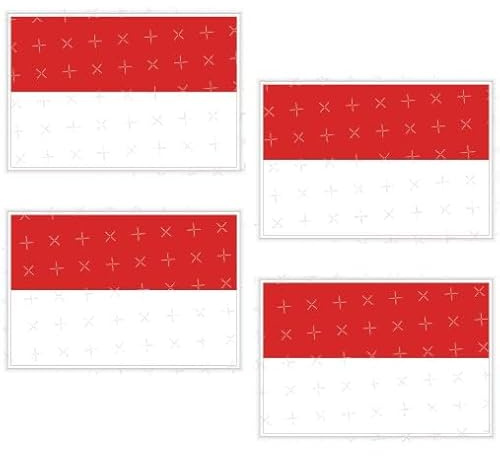 Monaco Flagge Monte Carlo 5,1 cm (50 mm) Vinyl bumper-helmet Sticker, Aufkleber X4