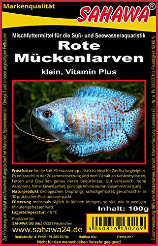 Fischfutter Rote Mückenlarven 10x 100g Blister Frostfutter, Fische, Aquarium