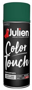Julien Peinture Aérosol Intérieure et Extérieure Color Touch en Phase Aqueuse - Vert Basque Brillant - 400ml