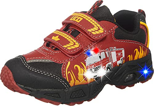 Lico Jungen Hot V Blinky Sneaker, Rot Schwarz Gelb, 33 EU