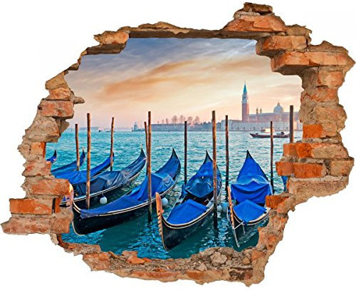 Haus und Deko Wandbild Sticker 3D Foto Tapete Wandtattoo ca. 125x100 cm #1480 (Venice)