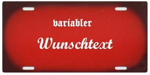Nummernschild und Namensschild rot neutral mit Namen und Text selber gestalten und personalisieren individuelle Geschenkidee Metallschild Aluminium-Schild persönliches Türschild Aluschild Kennzeichen