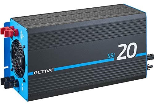 ECTIVE Reiner Sinus Wechselrichter SSI 20-2000W, 20A, 24V auf 230V, Überlastschutz, Überhitzungsschutz, mit MPPT-Laderegler - Spannungswandler, Umwandler, Stromwandler, Batterieladegerät