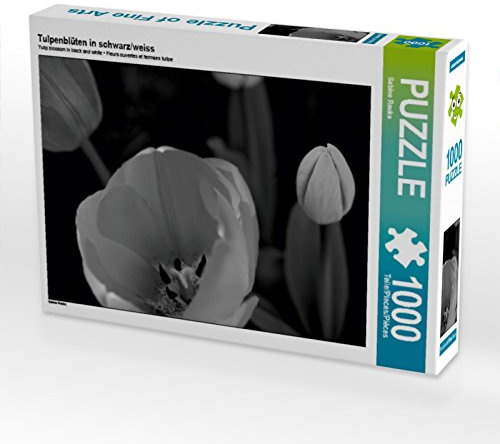 CALVENDO Puzzle Tulpenblüten in schwarz/Weiss | 1000 Teile Lege-Größe 64 x 48 cm Foto-Puzzle für glückliche Stunden