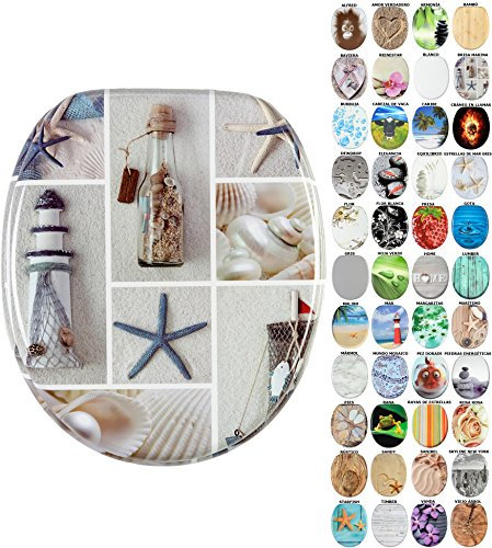 Sanilo Tapa de inodoro, gran selección de atractivos asientos para WC y duradera de madera (Brisa marina)