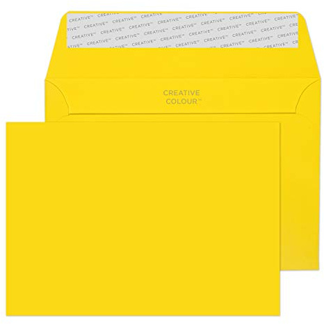 Blake Creative Colour - Coloured Yellow C6 Envelopes (114 x 162 mm) - Pack of 500 - FSC Certified - 120GSM - Peel and Seal Yellow Envelope - Invitation Envelopes/Card Making Supplies (103)