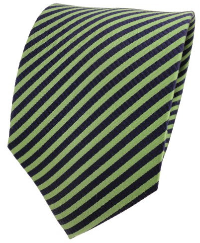 TigerTie Designer Seidenkrawatte in grün blau royal gestreift