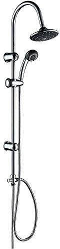 EISL Duschset EASY VITAL, Duschsystem 2 in 1, Regendusche mit Wandhalterung, Handbrause mit 3 Strahlvarianten, Duschsäule ideal zum Nachrüsten, Chrom DX12003