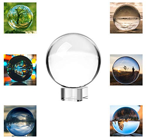 Neewer 80mm Boule en Crystal avec Embase de Crystal pour Feng Shui/Divination ou Décoration de Mariage/Maison/Bureau
