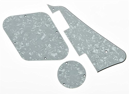 KAISH White Pearl LP Pickguard & Rückplatte Schalter-Platte Hohlraumabdeckungen für Gibson Les Paul