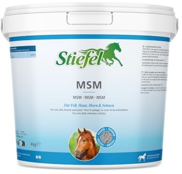 Stiefel MSM für Pferde, 100% naturbelassenes MSM, zur Unterstützung des Gelennkstoffwechsels, positiver Effekt auf Haut, Fell, Huf, Hufwachstum, 4kg