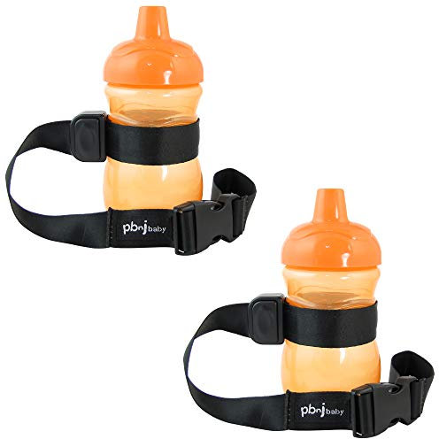 PBnJ Baby SippyPal Sippy Cup Holder Strap Leash Tether (Black 2-Pack)