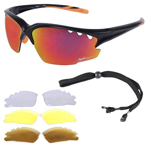 Rapid Eyewear Expert Cycle MULTI LENS SUNGLASSES FOR CYCLING Polarized, Clear & Low Light Winter Lenses Included. For Men & Women. UV 400 Anti Glare Glasses Optics. Also For Running & Triathlons