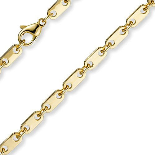 5mm Armband Armkette Plattenkette aus 585 Gold Gelbgold 21cm Herren