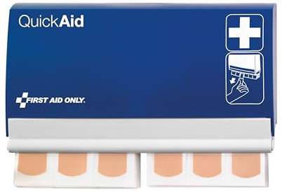 First Aid Only QuickAid Plaster Dispenser (90 Elastic plasters), Refillable First aid Plaster Box, Strips for Easy Removal from Dispenser with Wall Bracket, P-44002 00
