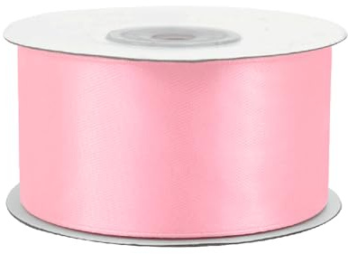 Satinband 38mm x 25m Rolle - FARBAUSWAHL in 3/6/12/18/25/38/50/75/100mm - farbecht & waschbar - Schleifenband für Hochzeit - Geschenkband zum Verpacken Dekorieren Basteln - Hellrosa 150