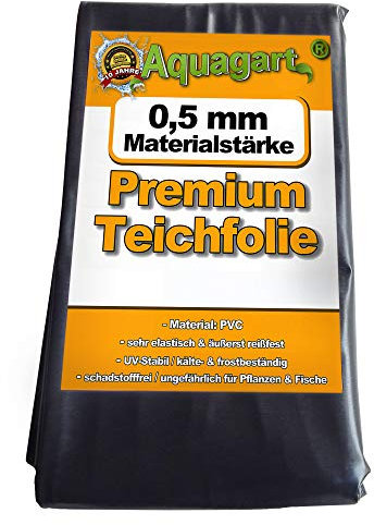 Bâche de bassin Bâche PVC 0,5 mm noire pour bassin de jardin - différentes longueurs et largeurs (8m x 6m)
