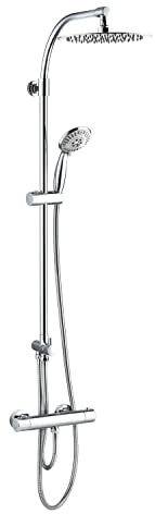 Wirquin 60721437 Colonne de douche Milano switch avec inverseur céramique et douchette 4 jets, chromé