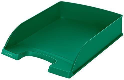 Leitz Briefkorb Standard A4, Briefablage in Premium-Qualität, Stapelbares Ablagefach als Schreibtisch-Organizer, Kombinierbar mit Plus-Serie, Grün, 52270055