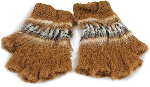 Tumia LAC 100% Alpaka Fingerlose Handschuhe - Handgefertigt in Bolivien - Braun