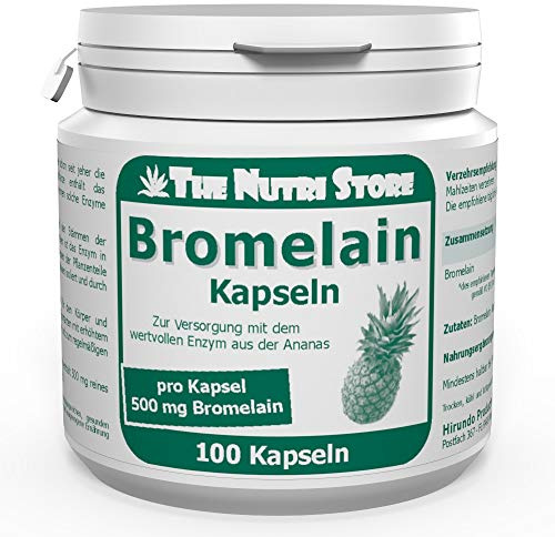 Bromelain 500 mg vegane magensaftstabile Kapseln 100 Stk. Kapseln | Enzym aus der Ananaspflanze - magensaftstabile HPMC-Kapseln - ohne Gelatine - Made in Germany